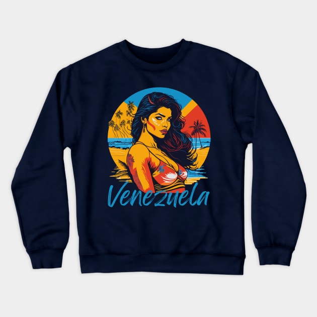 Venezuela - Caribe - Venezuelan Woman Crewneck Sweatshirt by brindled